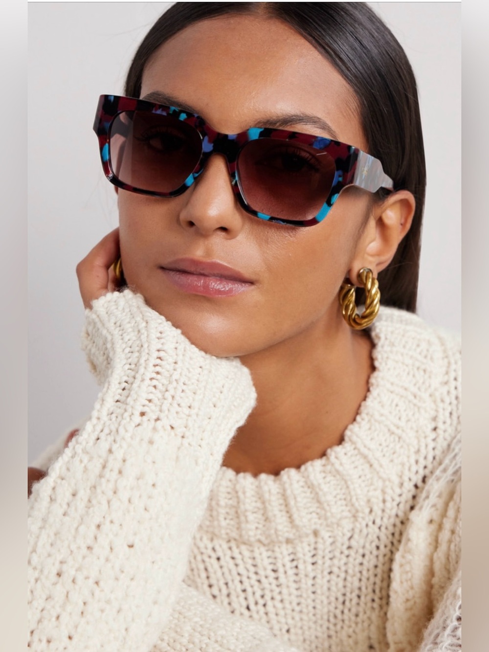 NWT Chloé Gayia Square Sunglasses Tortoiseshell FULL SET